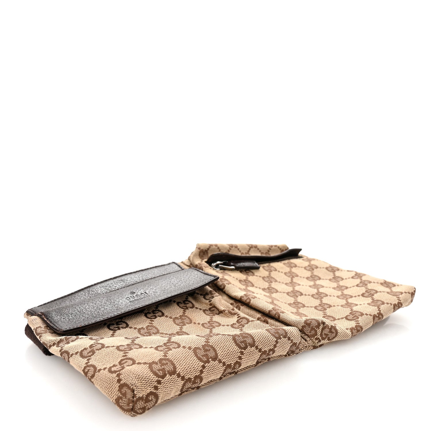 Gucci GG Monogram Double Pocket Belt Bag Dark Brown 4 of 10