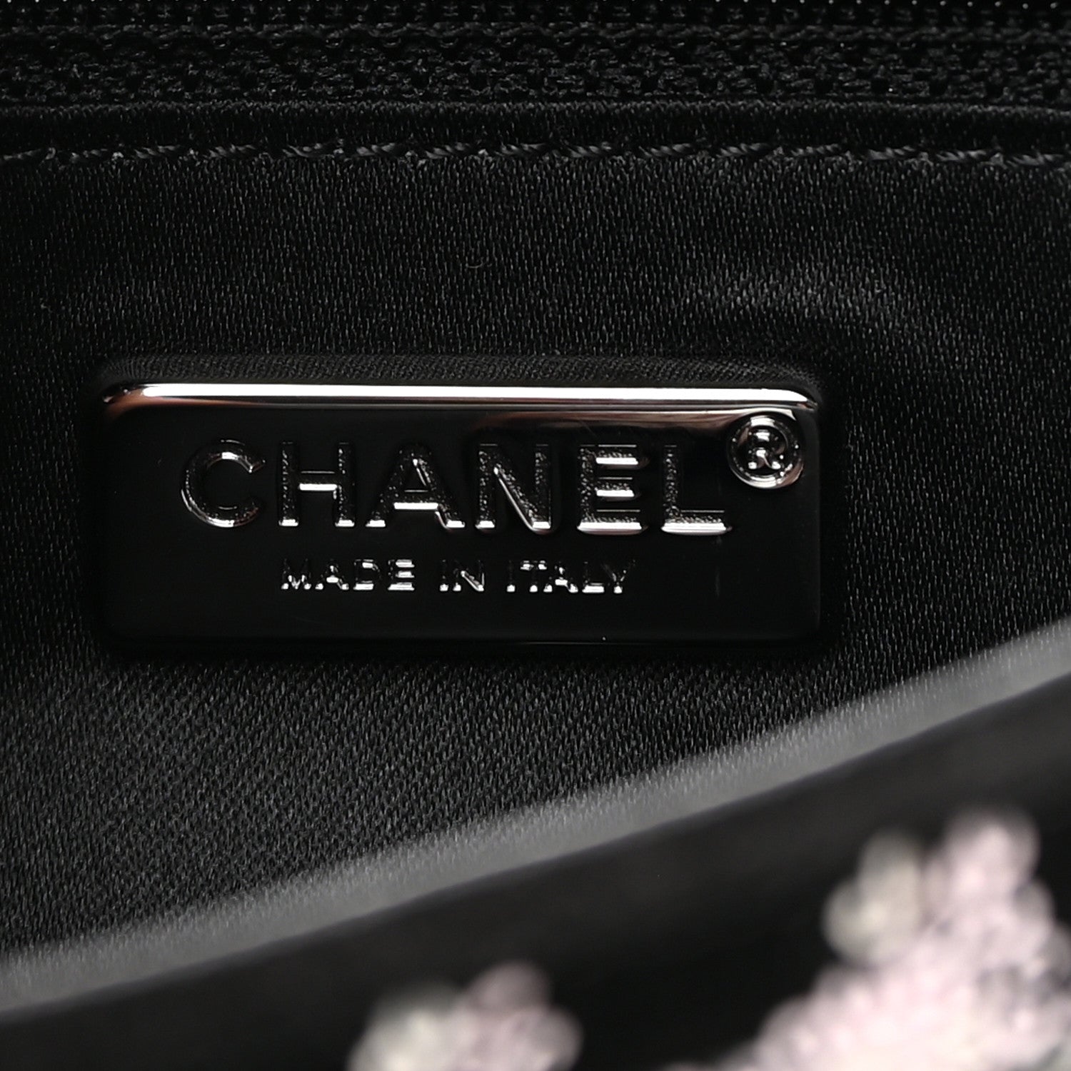 Chanel Velvet Sequin Mini Houndstooth Rectangular Flap Black Pink 5 of 10