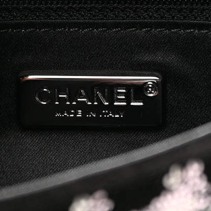 Chanel Velvet Sequin Mini Houndstooth Rectangular Flap Black Pink 5 of 10