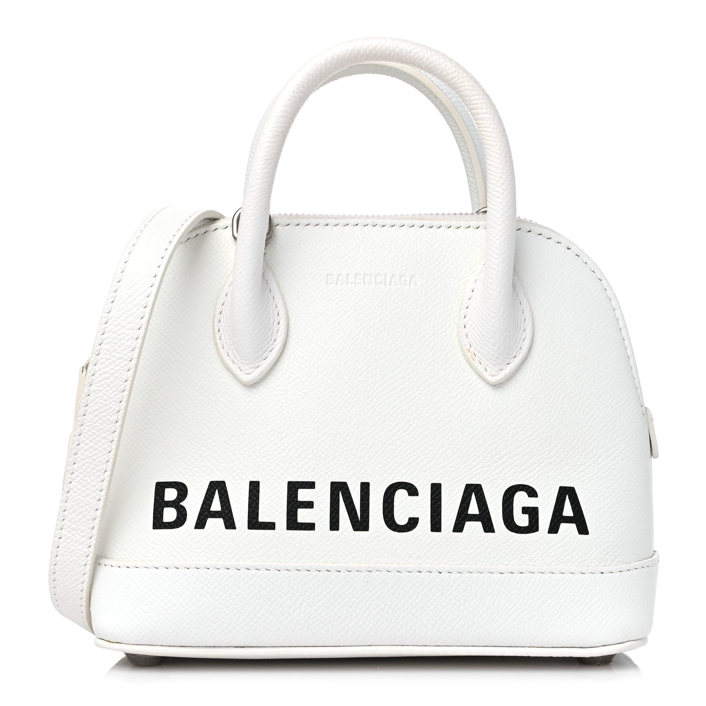 Grained Calfskin XXS Ville Top Handle Bag White Black