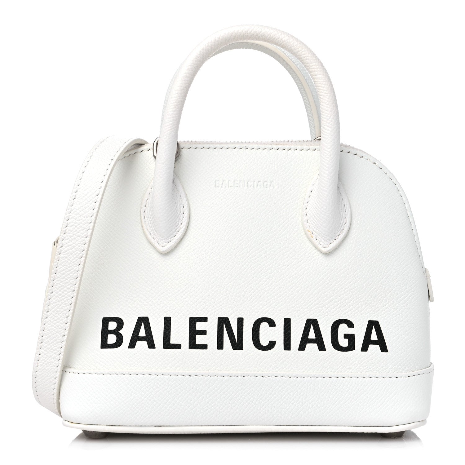 Balenciaga Grained Calfskin XXS Ville Top Handle Bag White Black 1 of 12