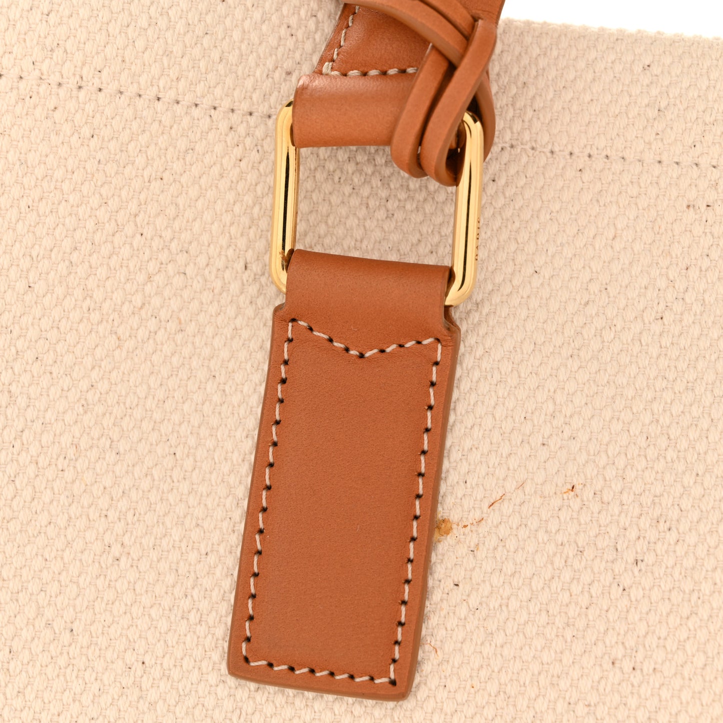 Canvas Calfskin Horizontal Cabas Natural Tan