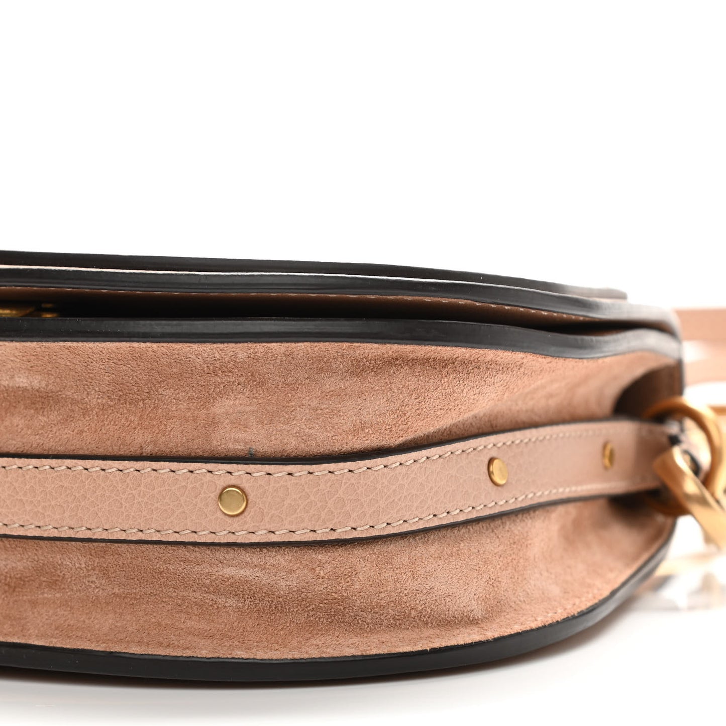Calfskin Suede Small Nile Bracelet Bag Biscotti Beige