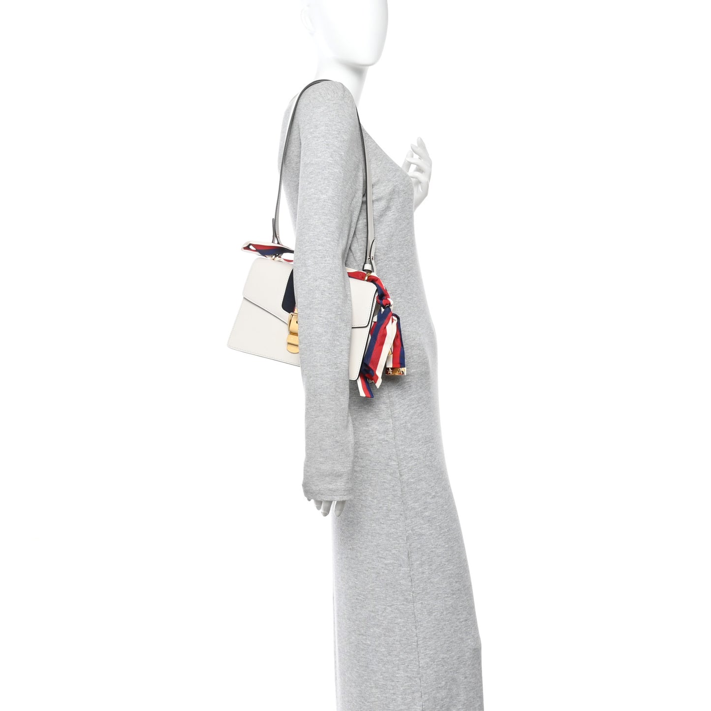 Calfskin Small Sylvie Shoulder Bag Off White