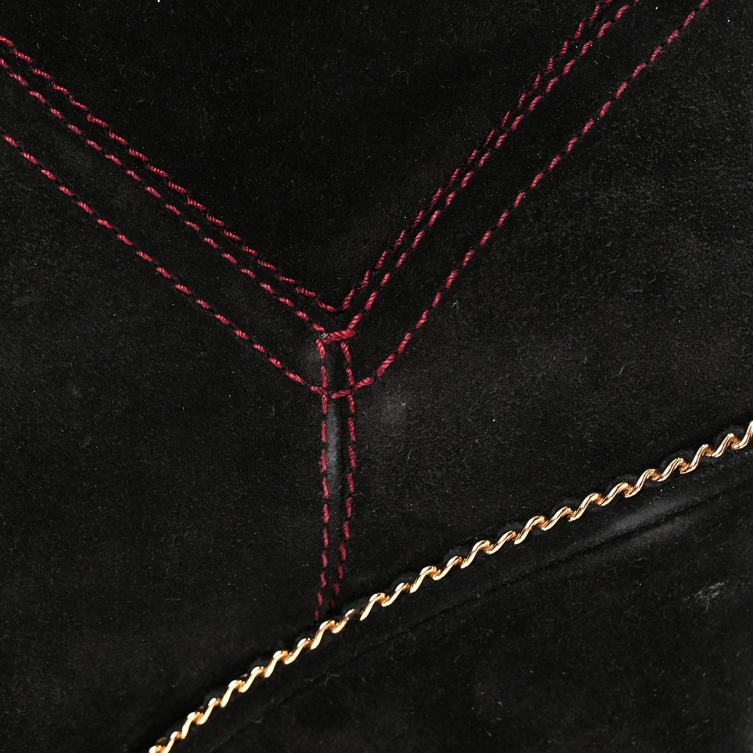 Chanel Suede Calfskin Chain Around High Boots 40 Black 12 of 14
