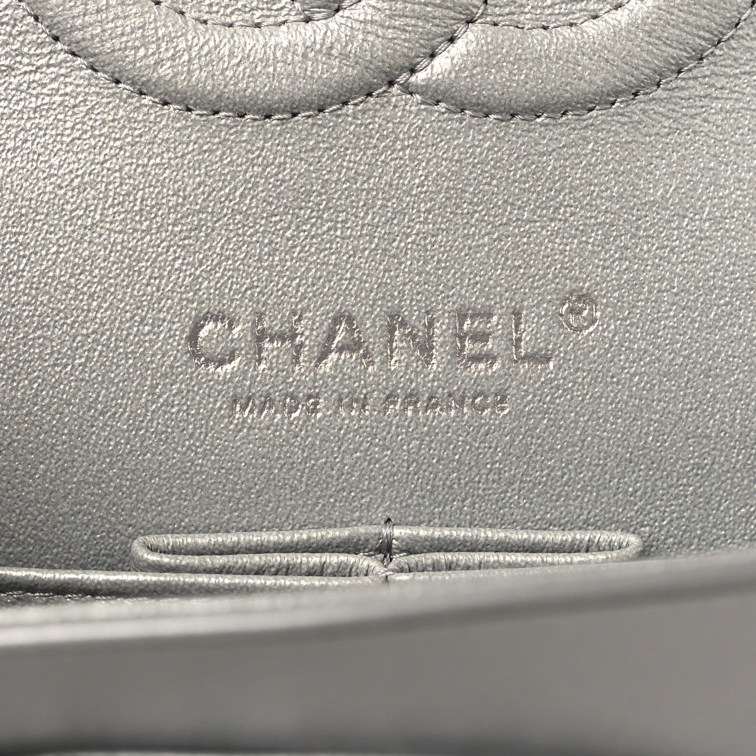 Chanel Metallic Patent Crumpled Calfskin Chevron Quilted Medium Double Flap Silver 6 of 10