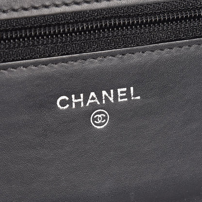 Chanel Patent Quilted Wallet On Chain WOC Black 6 of 9