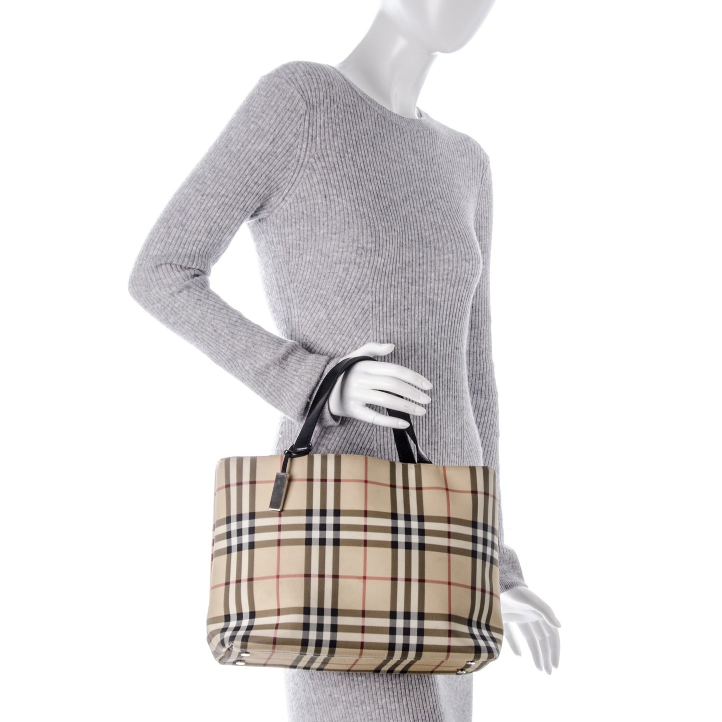 House Check Medium Tote Black
