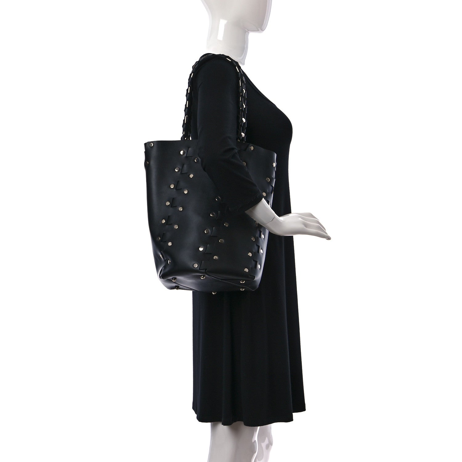 Proenza Schouler Calfskin Medium Studded Hex Bucket Black 3 of 8