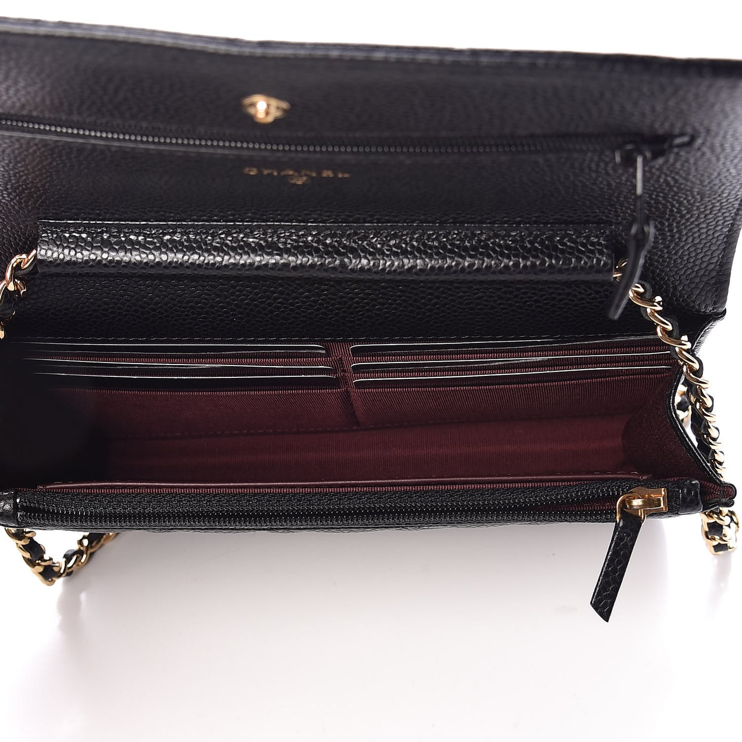 Caviar Quilted Wallet On Chain WOC Black
