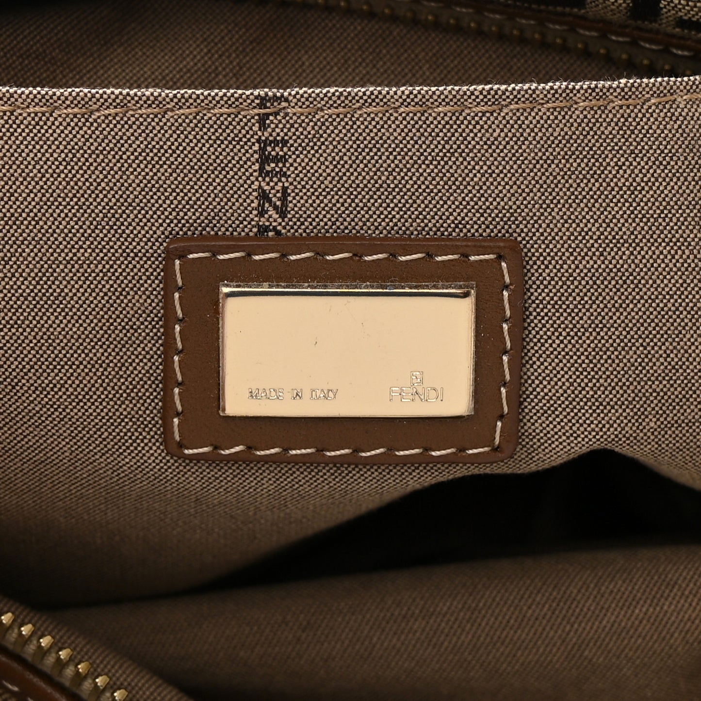 Zucchino Cuoio Small Chef Pocket Shoulder Bag Mogano Panna Fango