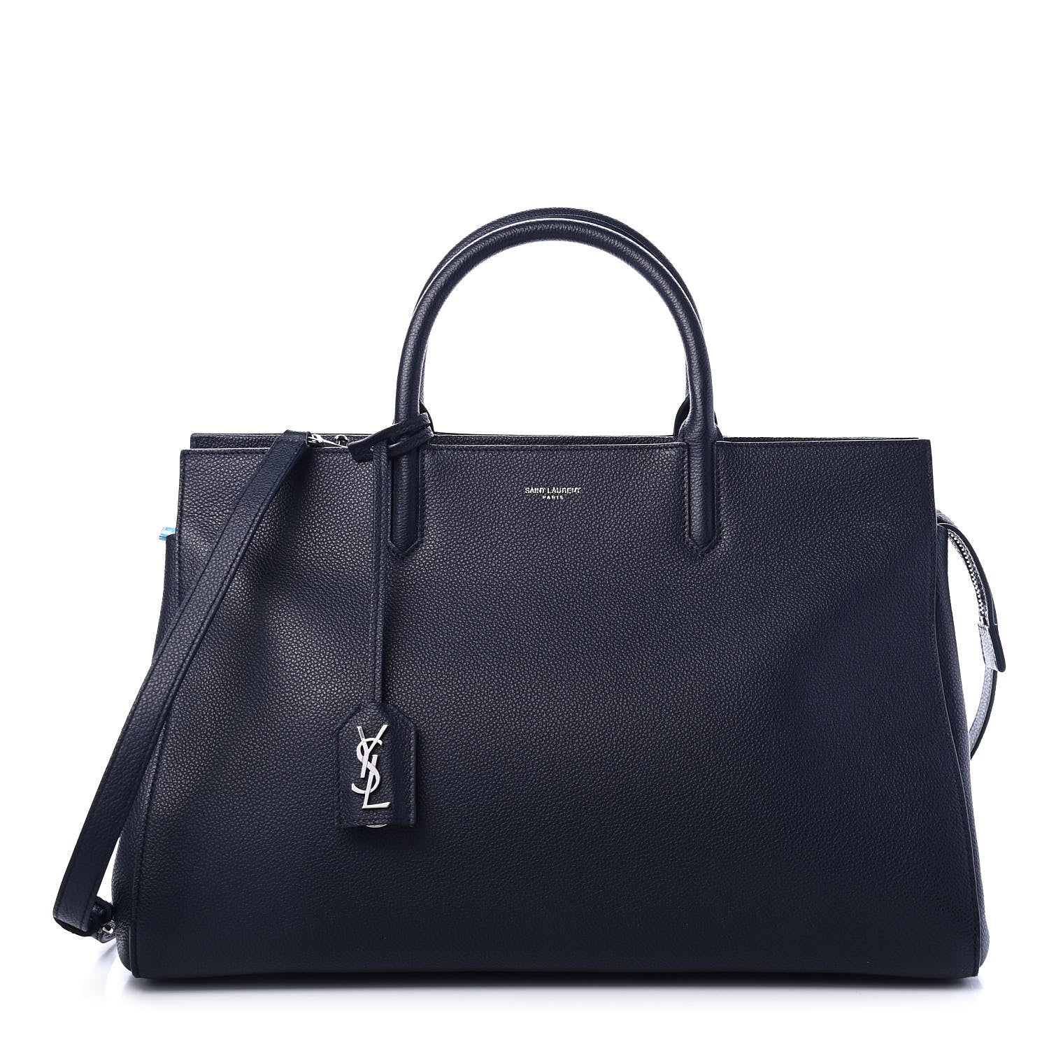 Saint Laurent Calfskin Medium Rive Gauche Cabas Navy Blue 1 of 9