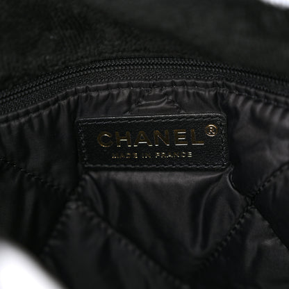 Chanel Terry Cotton Logo Beach Hobo Black White 7 of 11