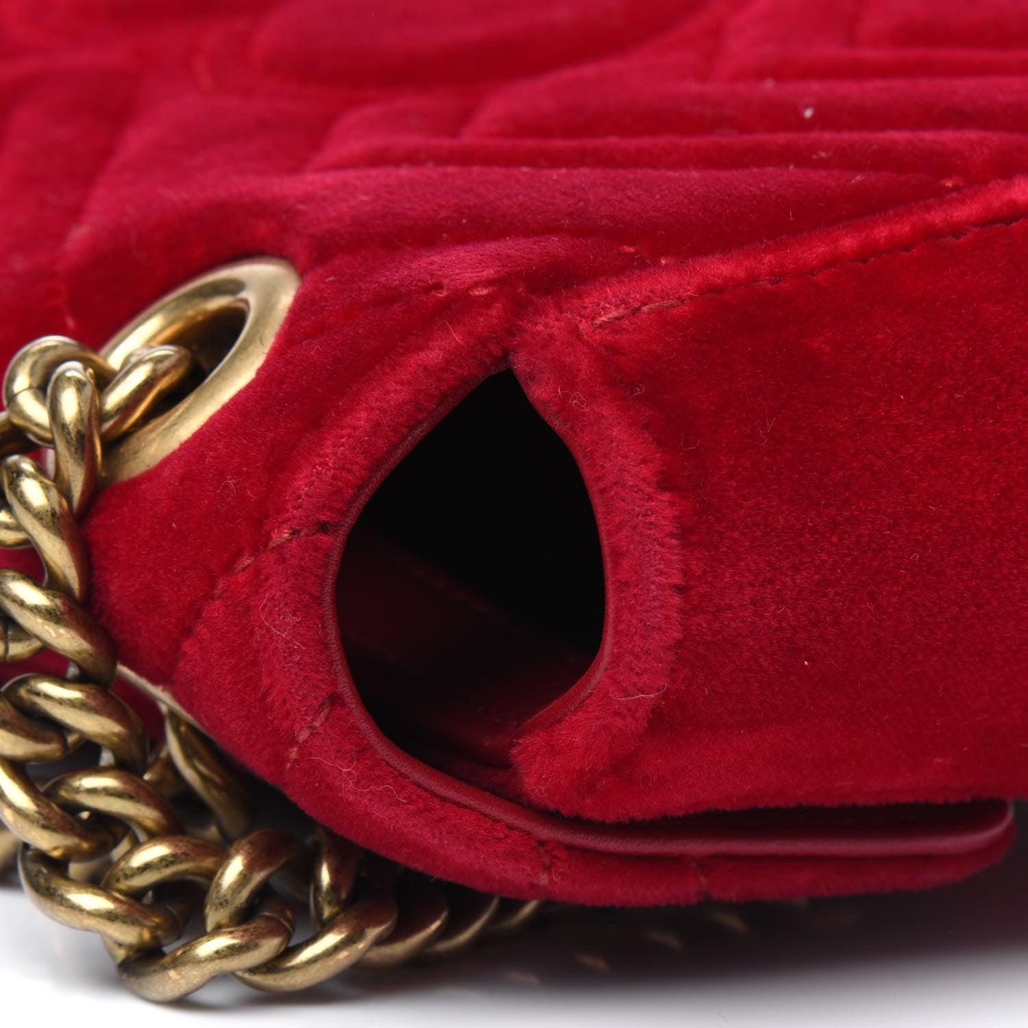 Gucci Velvet Matelasse Mini GG Marmont Shoulder Bag Hibiscus Red 19 of 24