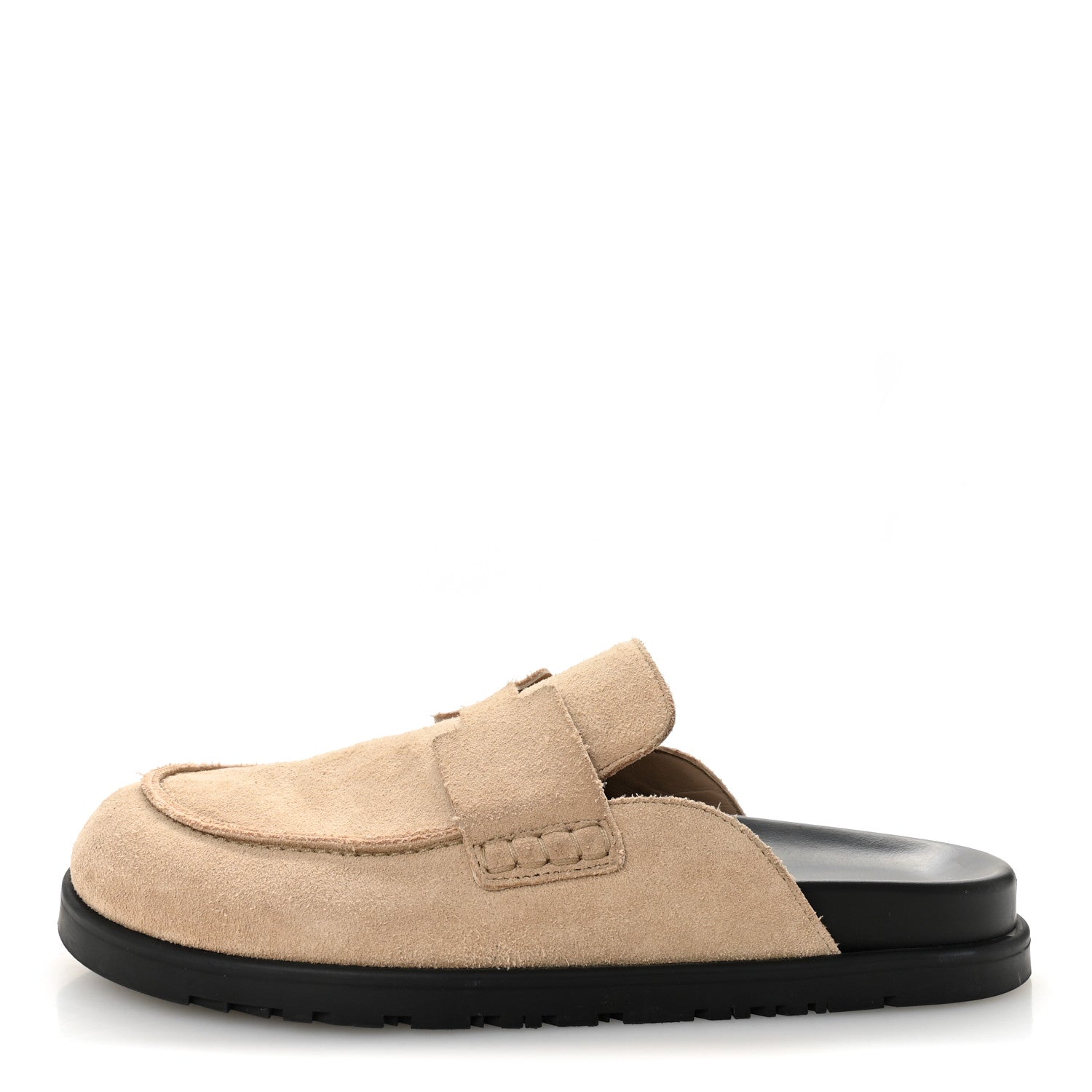 Hermes Suede Calfskin Womens Go Mules 38 Beige Argile 1 of 11