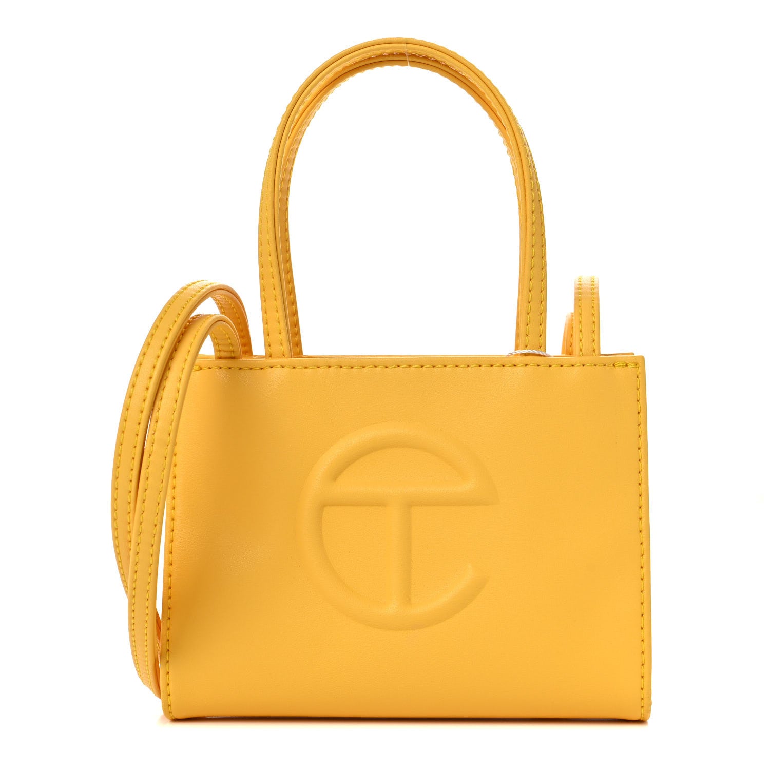 Telfar Vegan Leather Small Shopping Bag Yellow 1 of 9