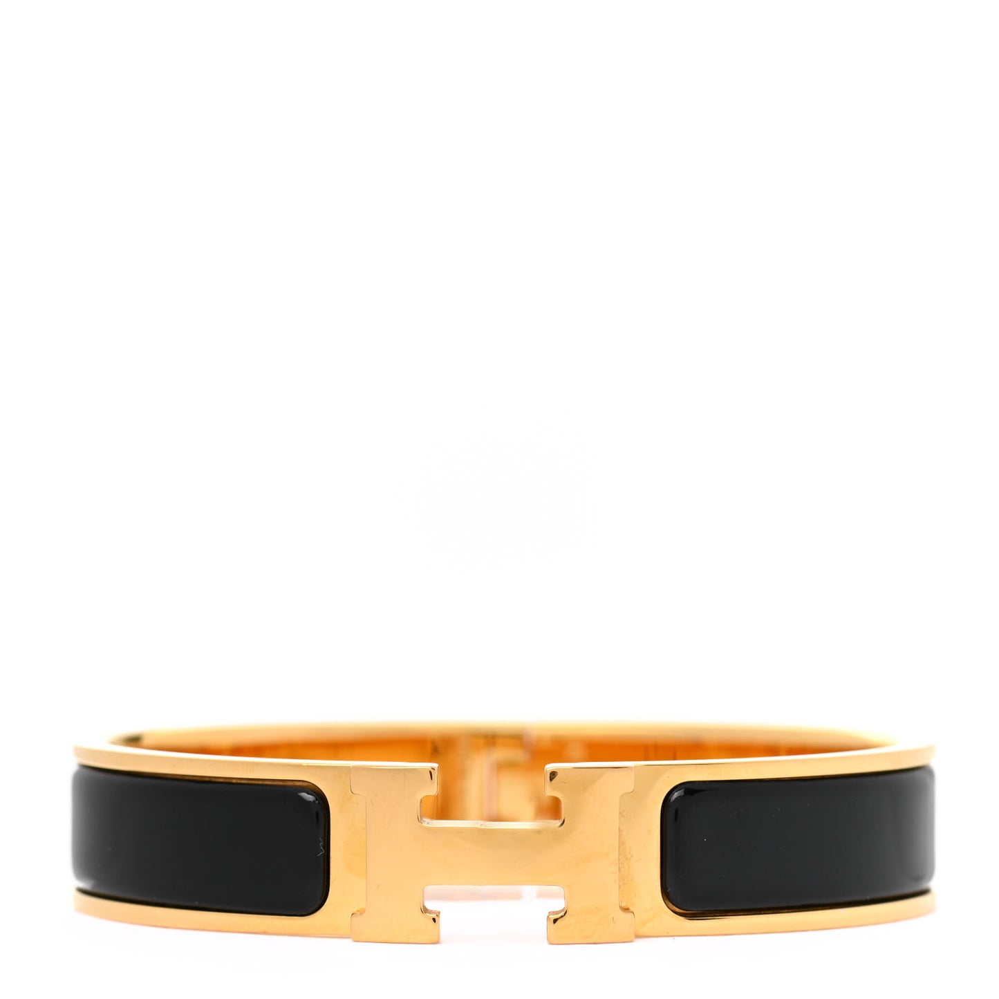 Enamel Narrow Clic Clac H Bracelet PM Black