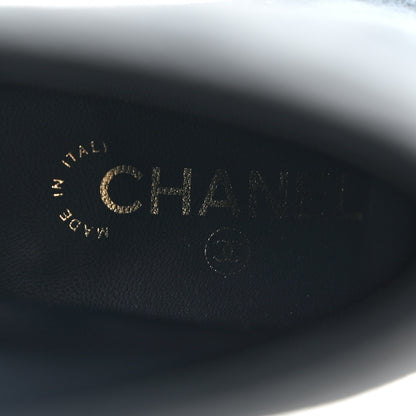 Chanel Suede Calfskin Fabric Short Boots 41 Blue 6 of 8