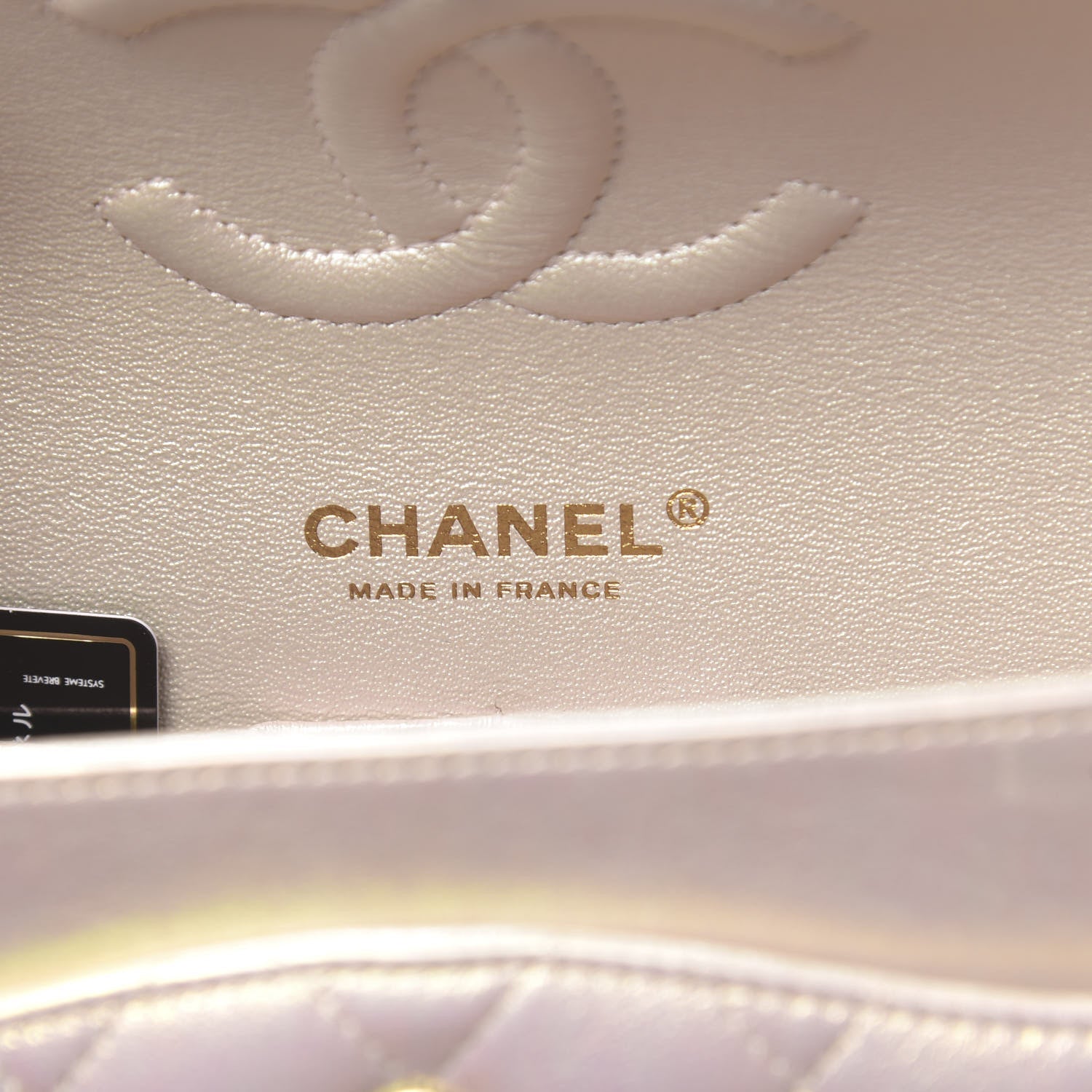Chanel Iridescent Lambskin Quilted Medium Double Flap Ivory 6 of 10