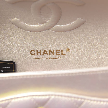 Chanel Iridescent Lambskin Quilted Medium Double Flap Ivory 6 of 10