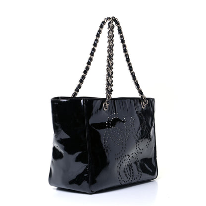 Chanel Patent Perforated CC Tote Black 2 of 4