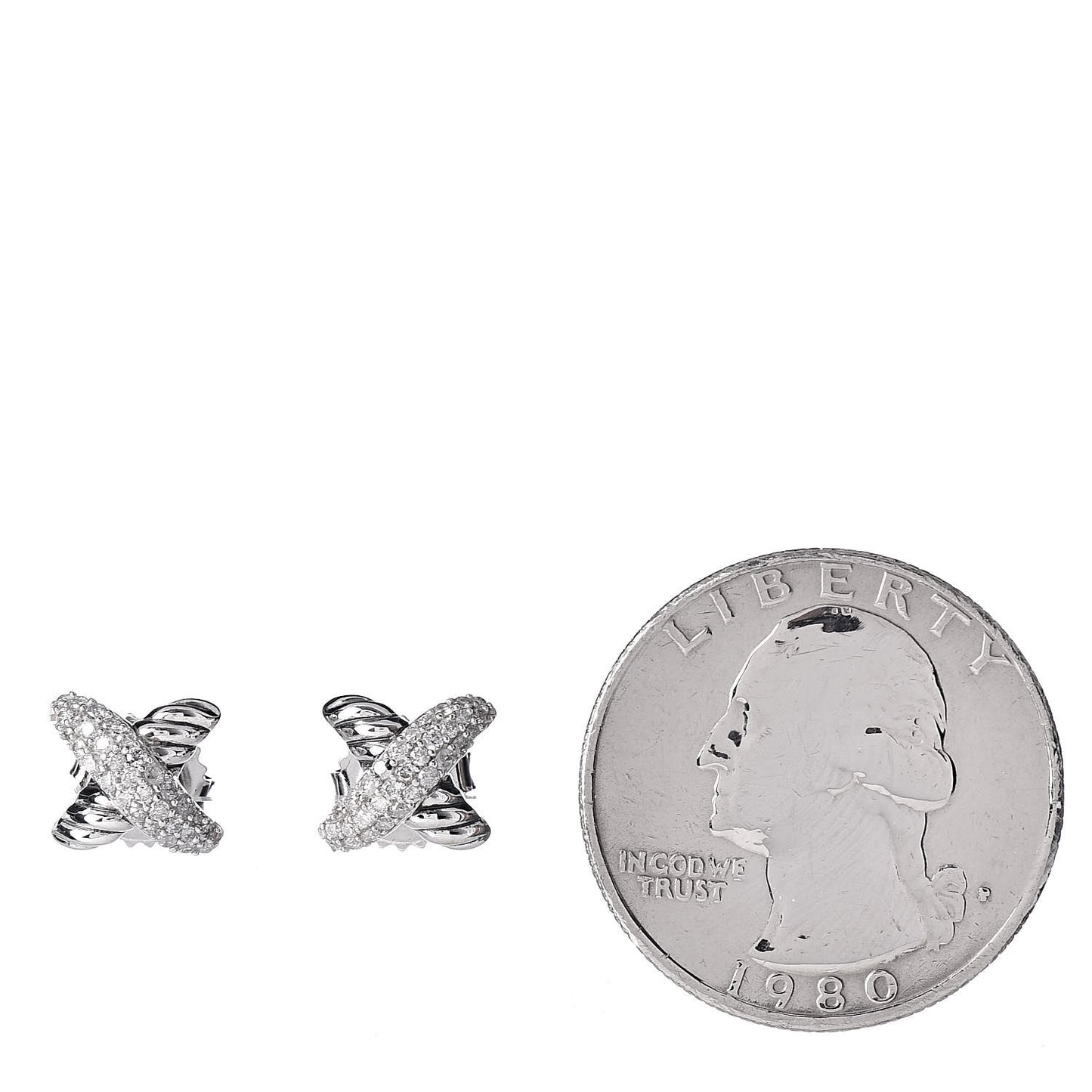 Sterling Silver Diamond 8mm X Earrings