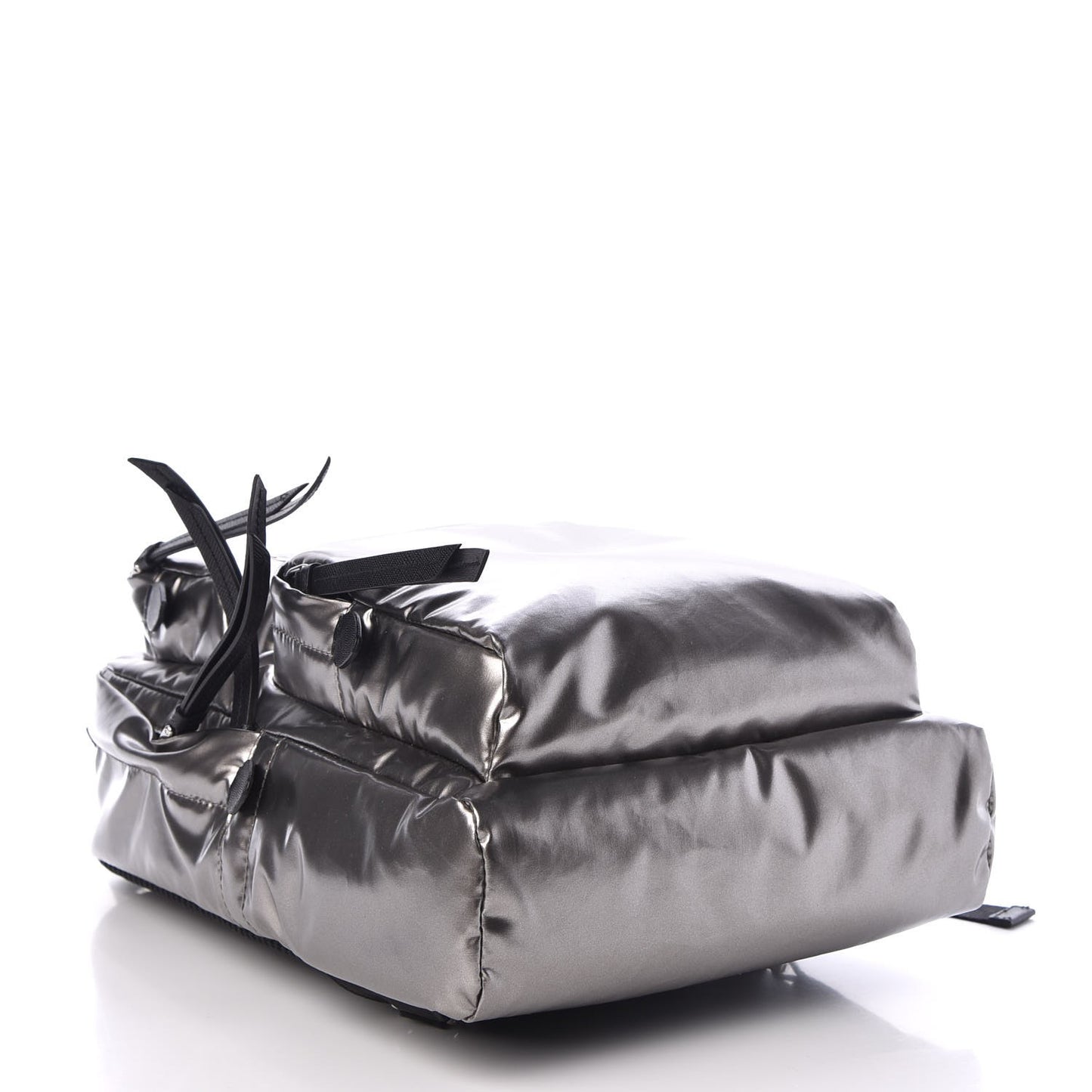 Metallic Tessuto Nylon Saffiano Sling Backpack Silver