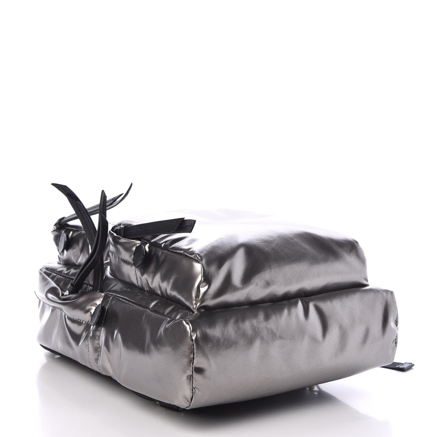 Prada Metallic Tessuto Nylon Saffiano Sling Backpack Silver 4 of 8
