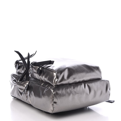 Prada Metallic Tessuto Nylon Saffiano Sling Backpack Silver 4 of 8