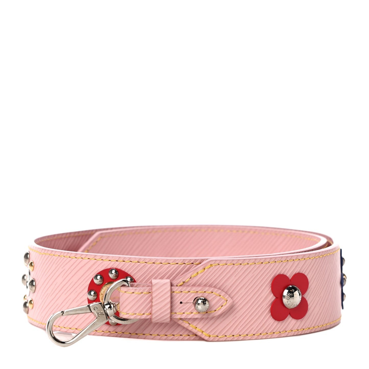 Epi Mechanical Flowers Bandouliere Shoulder Strap Rose Ballerine