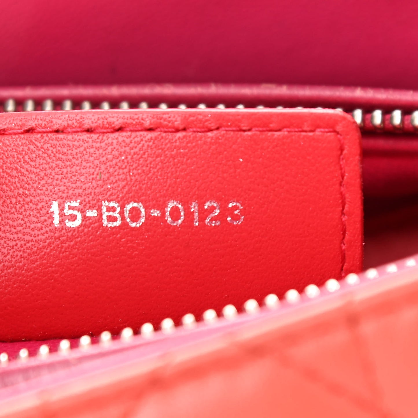 Lambskin Cannage Medium Bi-Color Lady Dior Orange Fuchsia