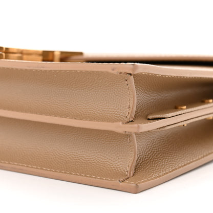 Saint Laurent Grain De Poudre Monogram Cassandra Clasp Bag Latte 9 of 9
