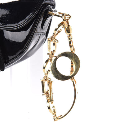 Christian Dior Patent Diorissimo Saddle Wristlet Black 10 of 10