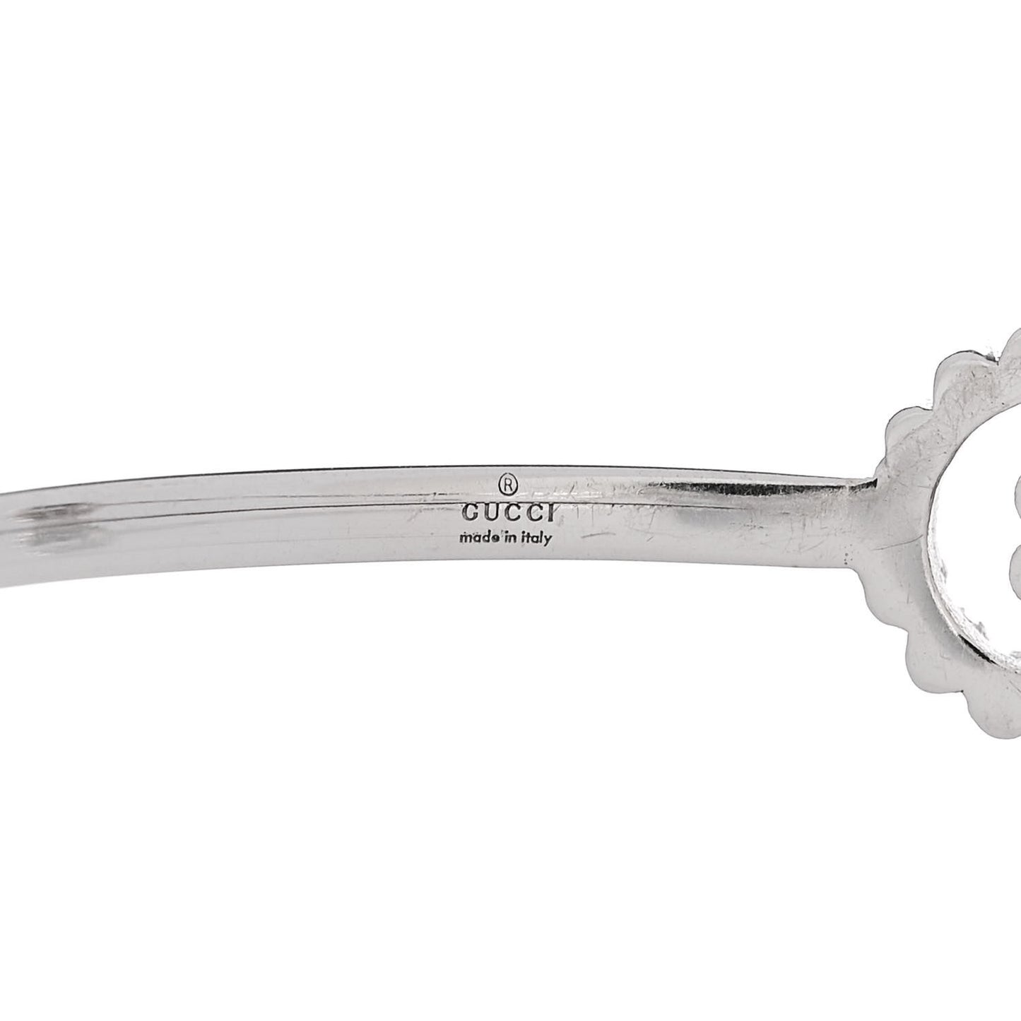 18K White Gold Diamond GG Running Cuff Bracelet