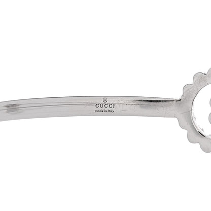 Gucci 18K White Gold Diamond GG Running Cuff Bracelet 3 of 4