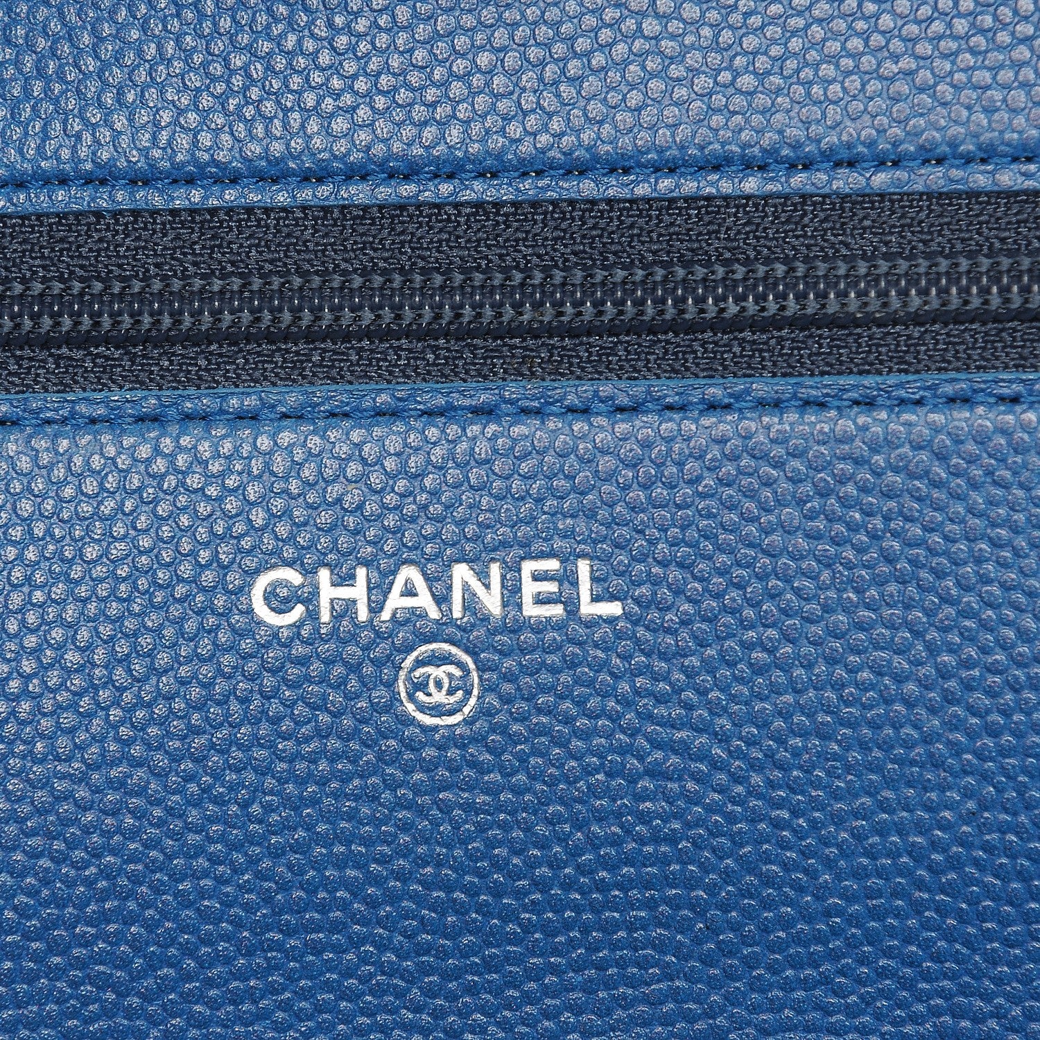 Chanel Caviar Sevruga Wallet on Chain WOC Blue 6 of 9