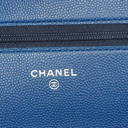 Chanel Caviar Sevruga Wallet on Chain WOC Blue 6 of 9