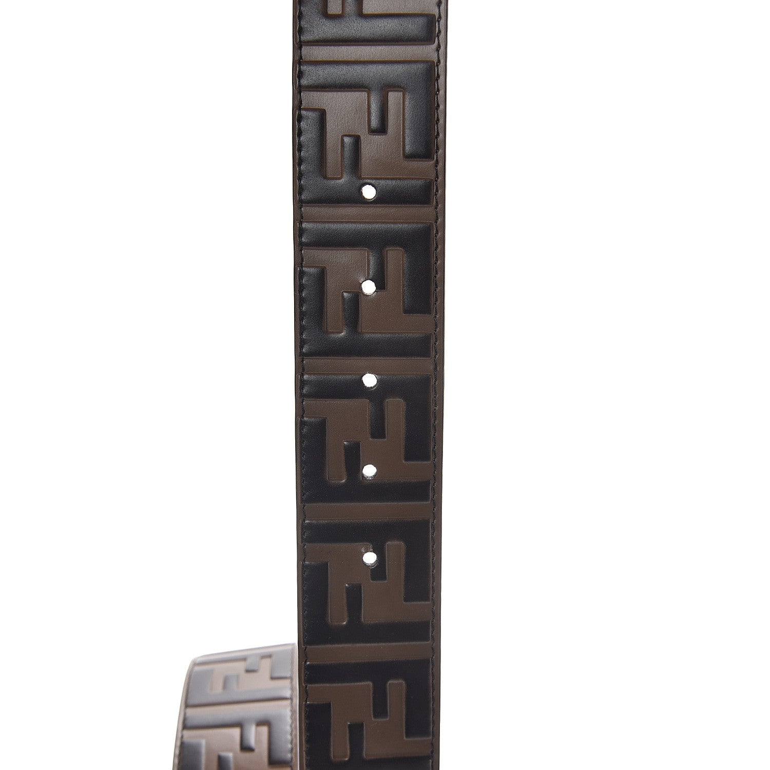 Fendi Vitello F is Fendi Bi-Color FF 1974 Embossed Belt 85 34 Maya Black 6 of 6