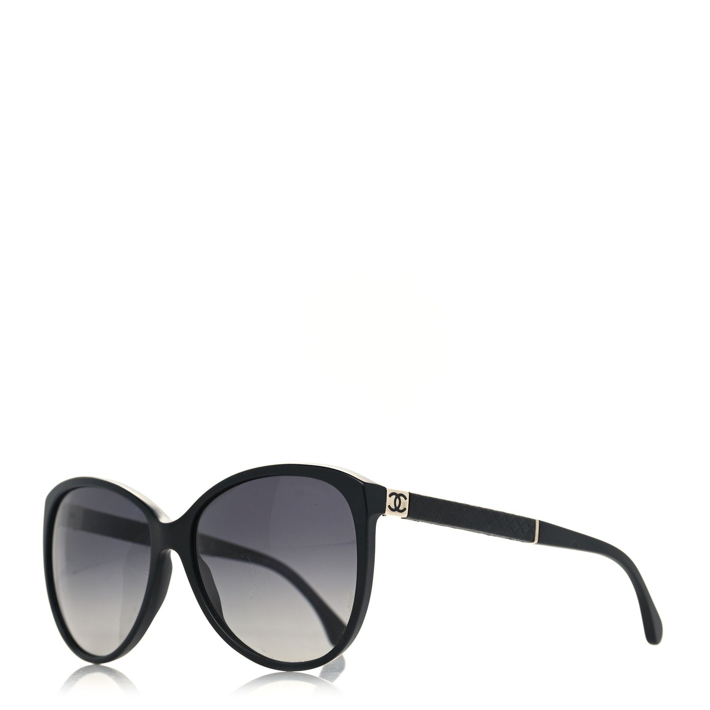 Lambskin Quilted Acetate CC Sunglasses 5225-Q Black