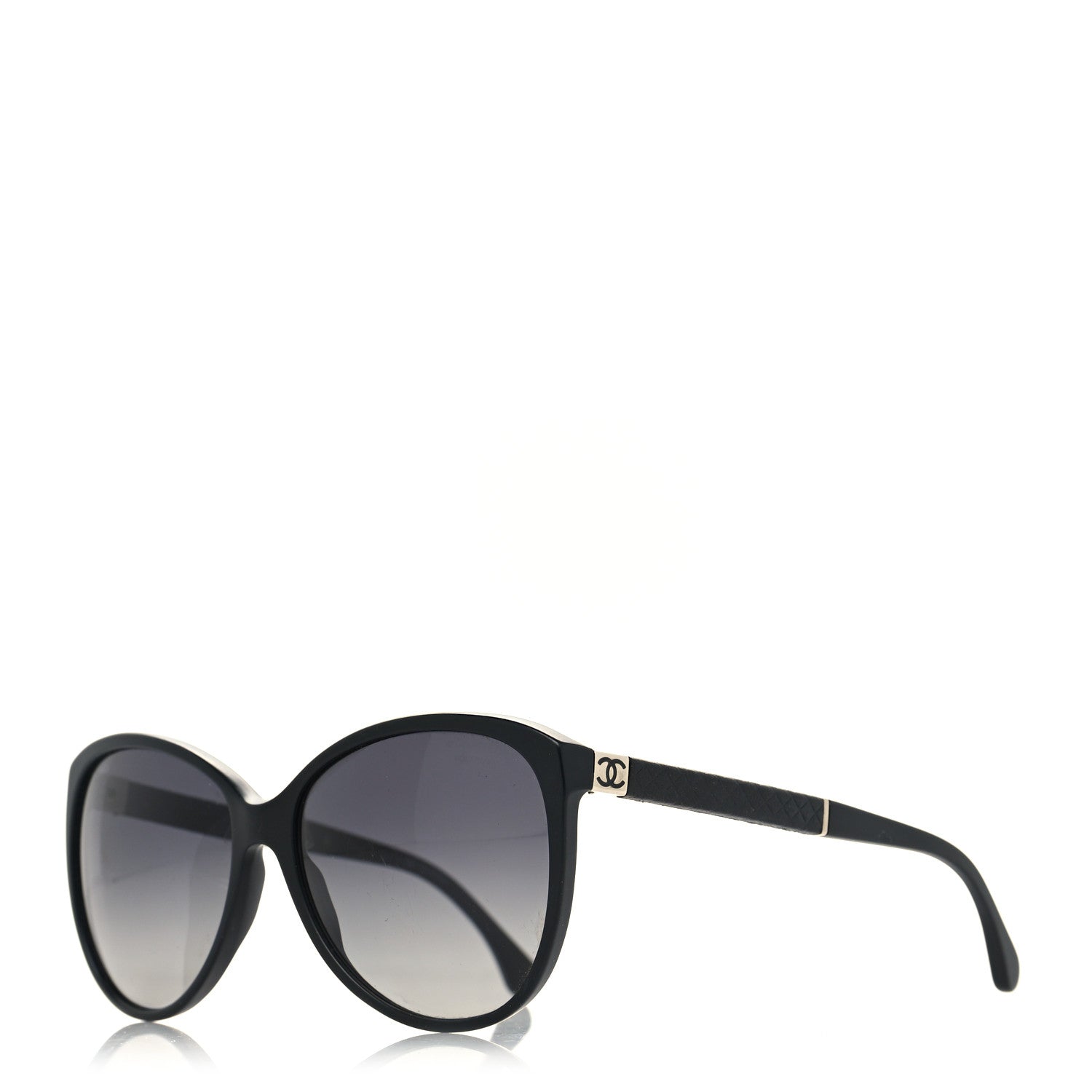 Chanel Lambskin Quilted Acetate CC Sunglasses 5225-Q Black 1 of 7