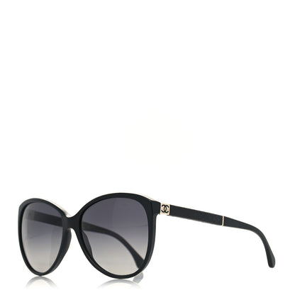 Chanel Lambskin Quilted Acetate CC Sunglasses 5225-Q Black 1 of 7