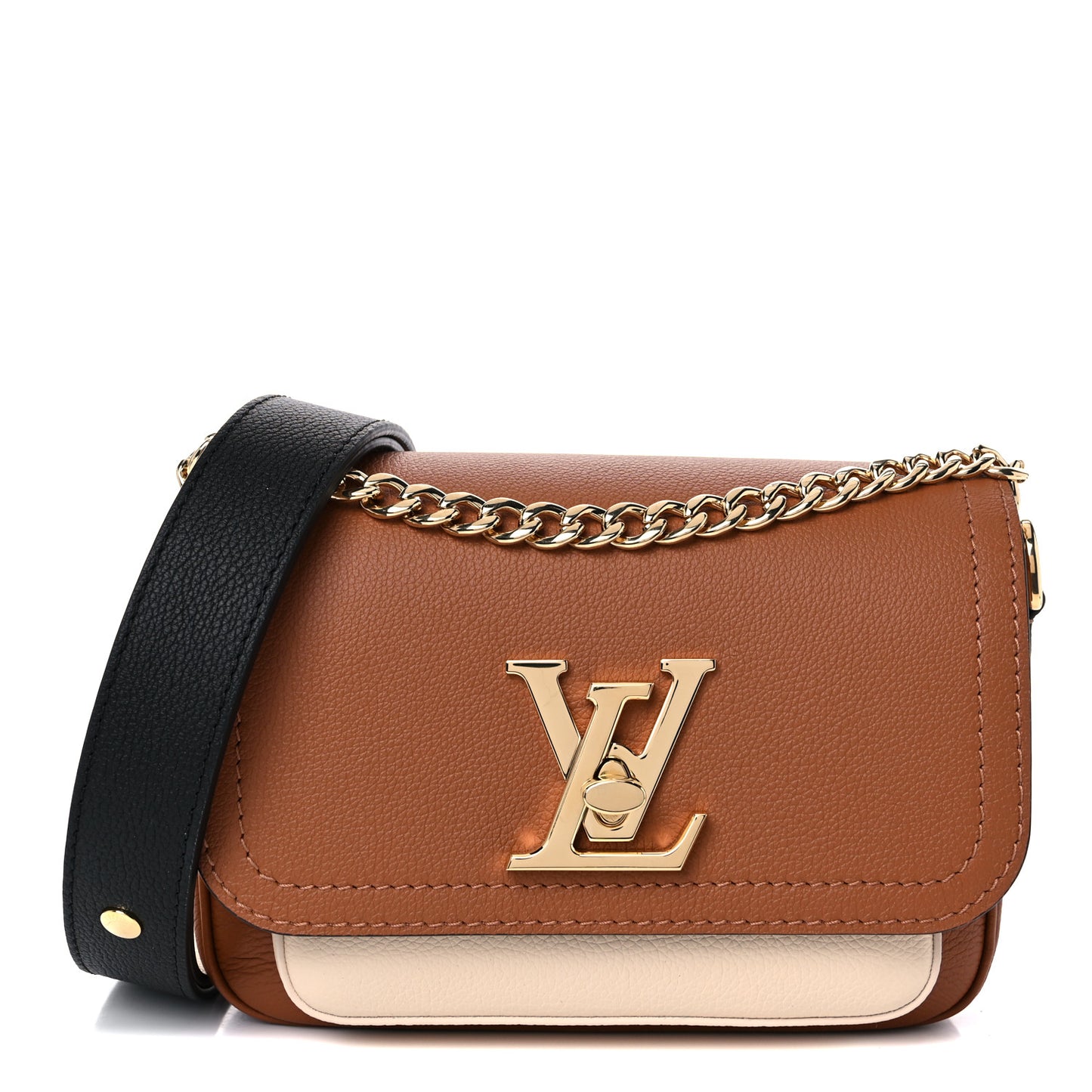 Grained Calfskin Lockme Tender Chataigne Brown