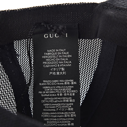 Gucci Grained Calfskin Logo Baseball Hat M 58 Black 6 of 8