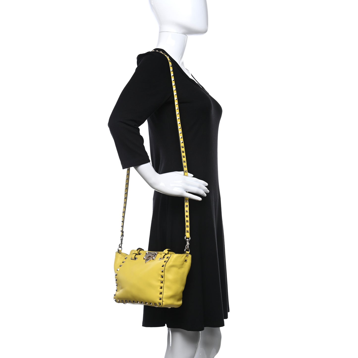 Vitello Mini Rockstud Tote Water Yellow