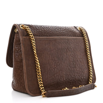 Saint Laurent Grained Lambskin Monogram Medium Niki Chain Satchel Dark Cork 3 of 11