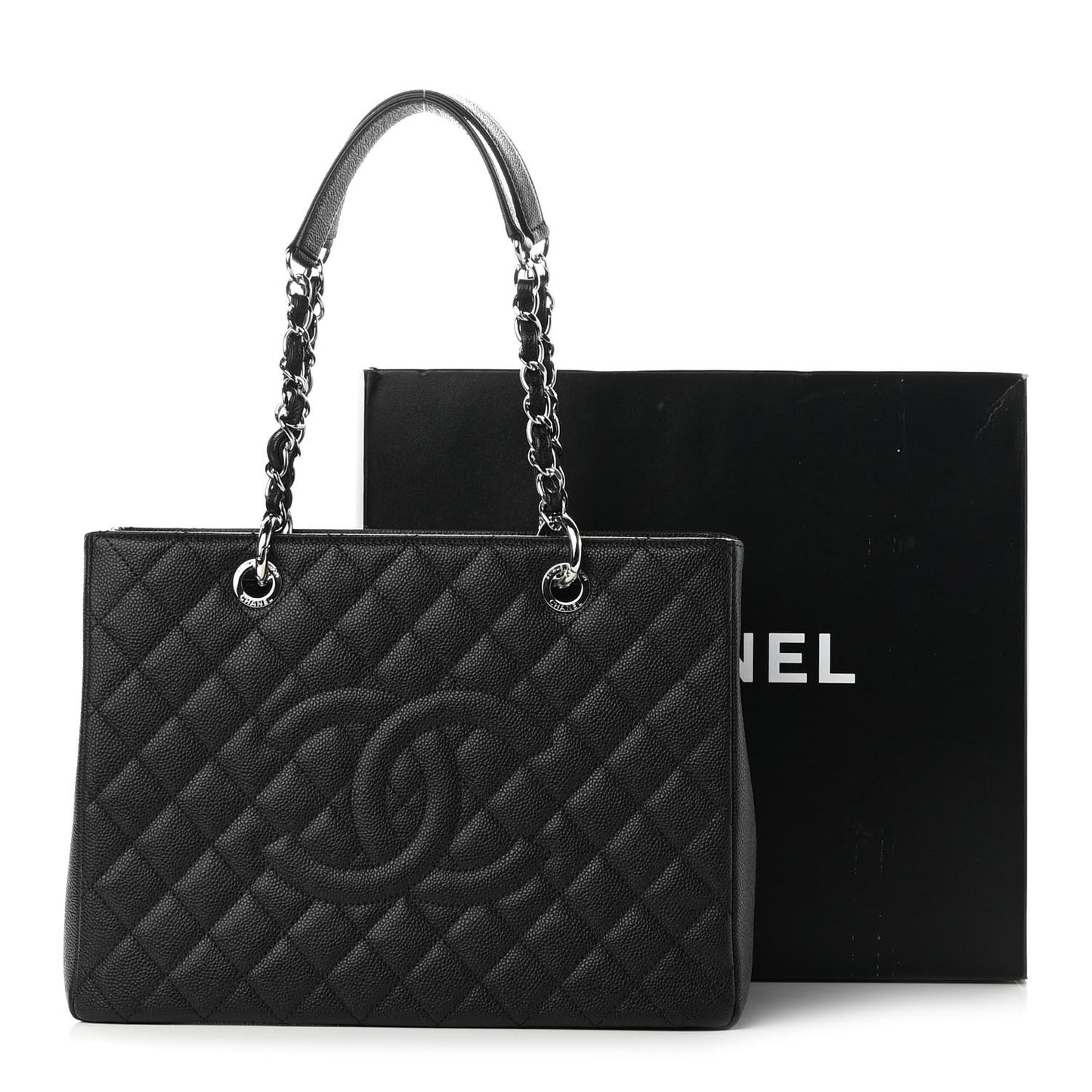 Caviar Quilted Grand Shopping Tote GST Black