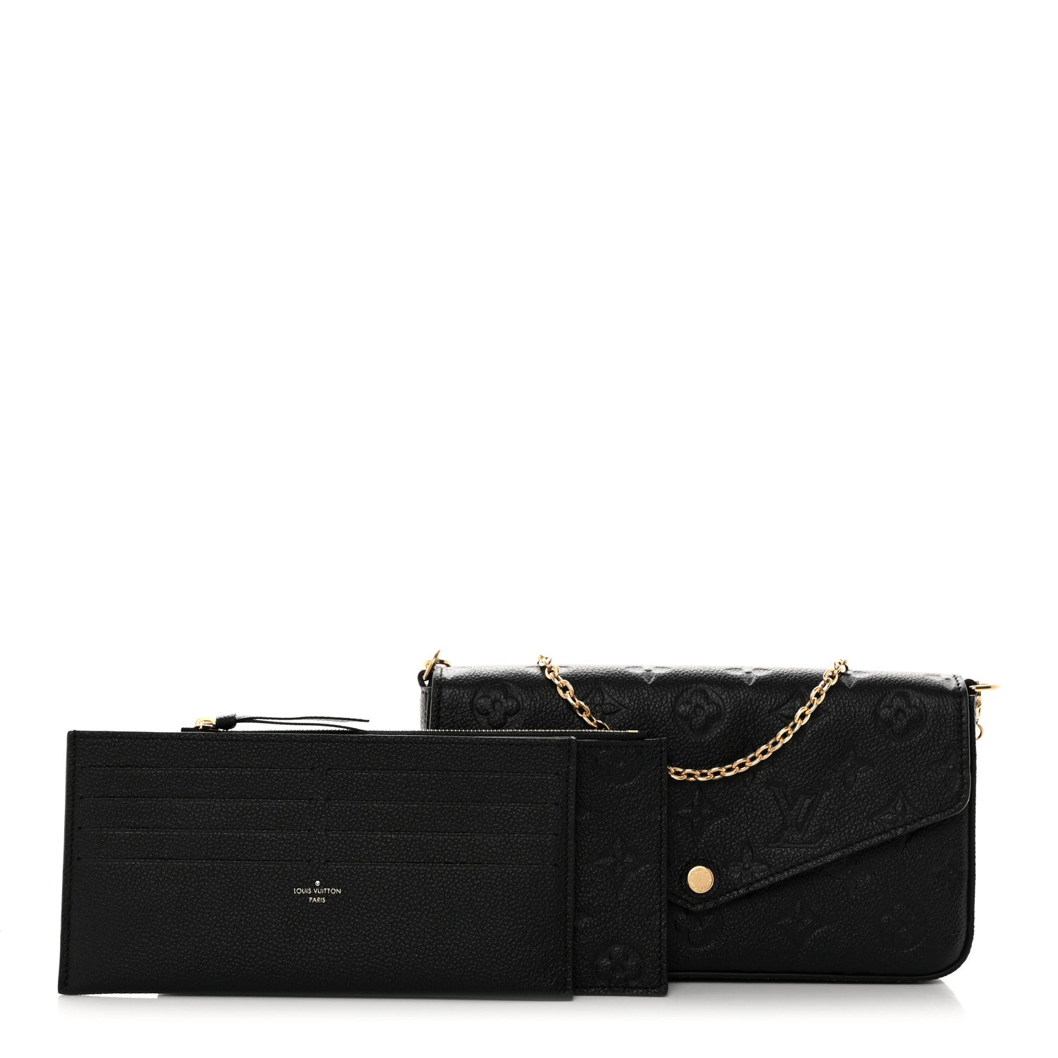 Louis Vuitton Empreinte Pochette Felicie Chain Wallet Black 1 of 9