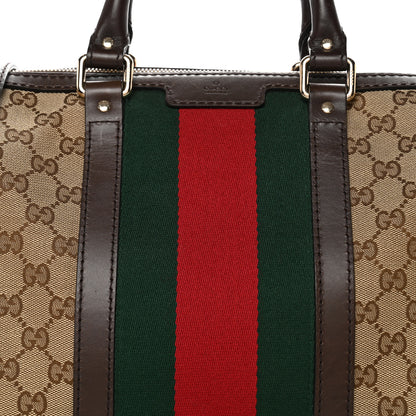 Gucci Monogram Vintage Web Medium Boston Dark Brown 8 of 13
