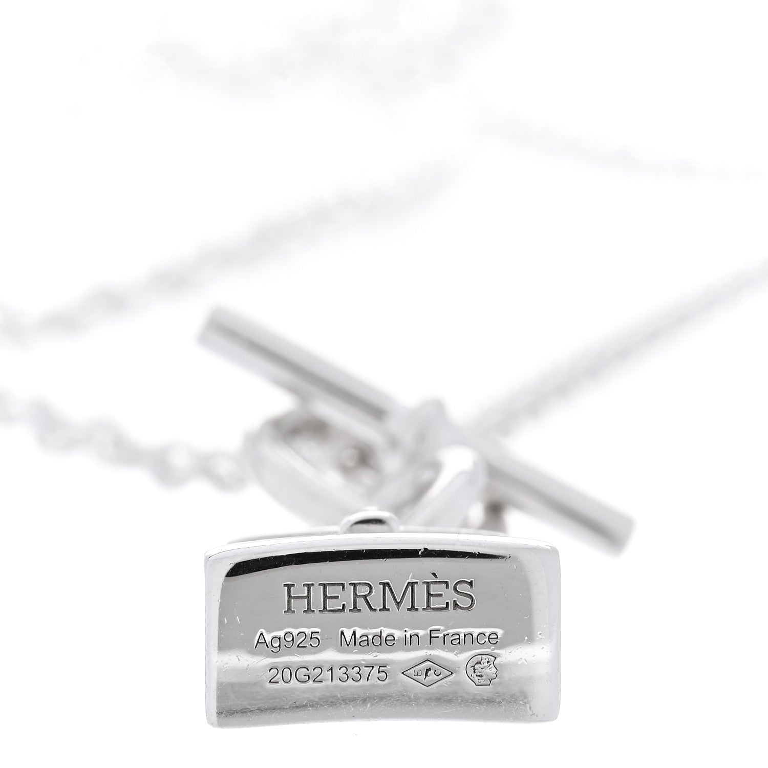 Hermes Sterling Silver Kelly Charm Pendant Necklace 4 of 5