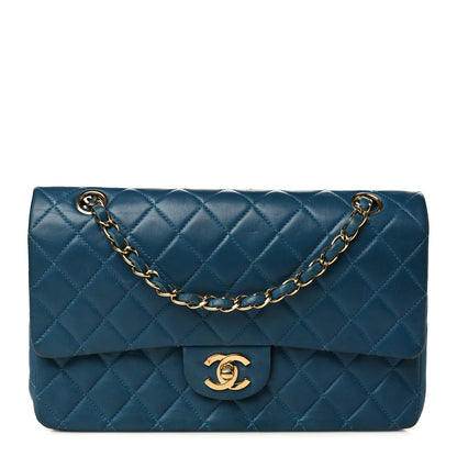 Chanel Lambskin Quilted Medium Double Flap Dark Blue 1 of 9